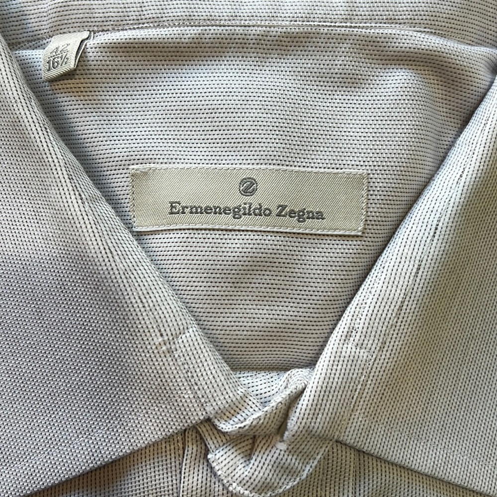 Men’s Ermenegildo Zegna grey button down shirt 16 1/2”